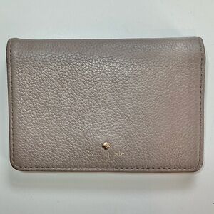 Kate Spade NY Margaux Keyring Small Wallet Taupe Grey MSRP $98 EUC